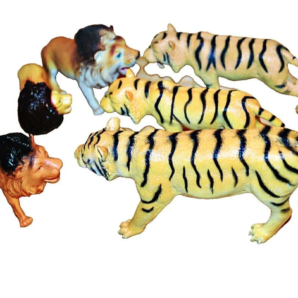 Lions Tigers Realistic Figurines Details Durable Resin